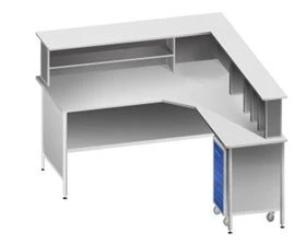 Corner nurse's post with pedestal cabinet KSPm 1-03E