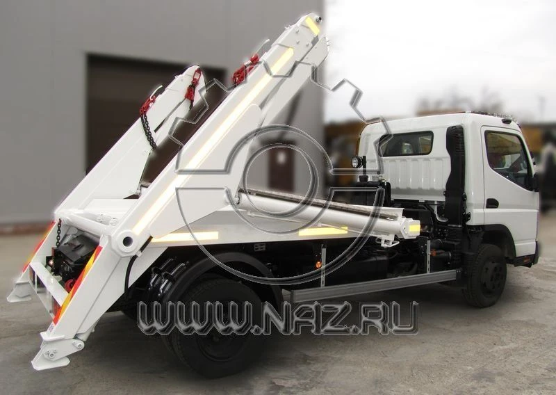Special platform with loading and unloading equipment, with CMU manufactured by "UZPM" Ltd. of ANT type (bunker, container carri