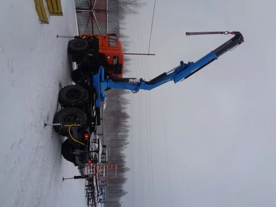 Special purpose vehicle with KMA type hydraulic loading crane on the basis of KAMAZ 5350 and its modifications 51K10G-LA