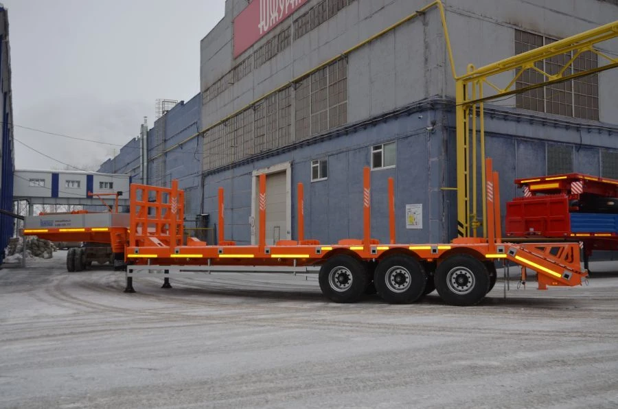 Semitrailer Politrans 94163-030. In design: metal platform with straight load platform, with flatbed in the front