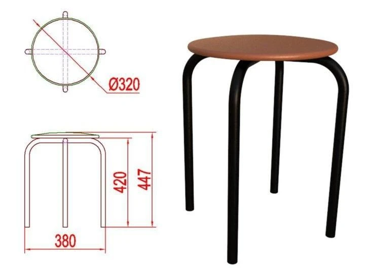 Round metal-framed banquette (BA 5)