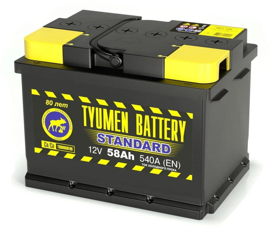 TYUMEN BATTERY 6ST-58LR STANDARD lead rechargeable starter battery