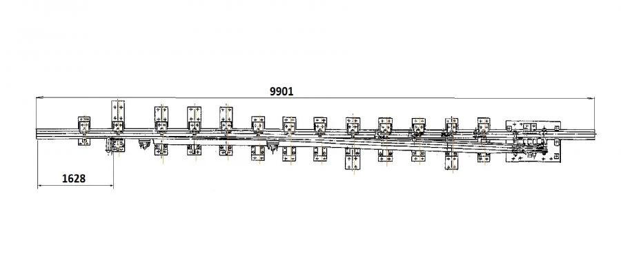 Straight frame rail of P50 type with curved shank of the project 1623.01.010-04