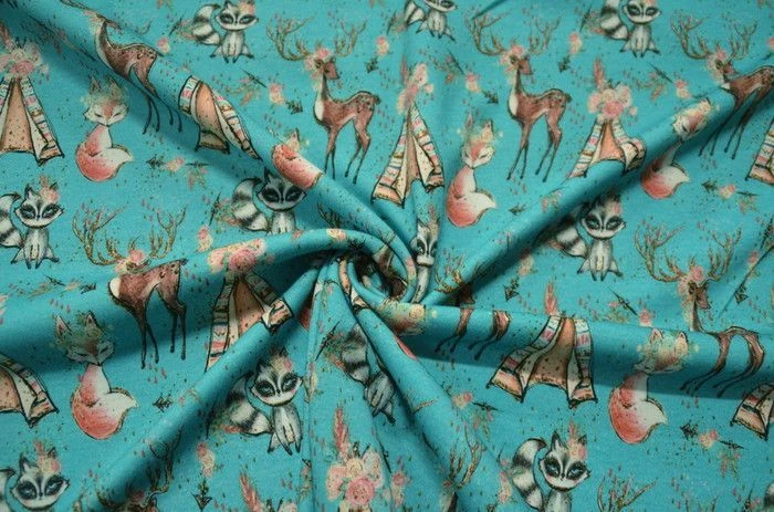 Printed cotton interlock knitted fabric 100% cotton