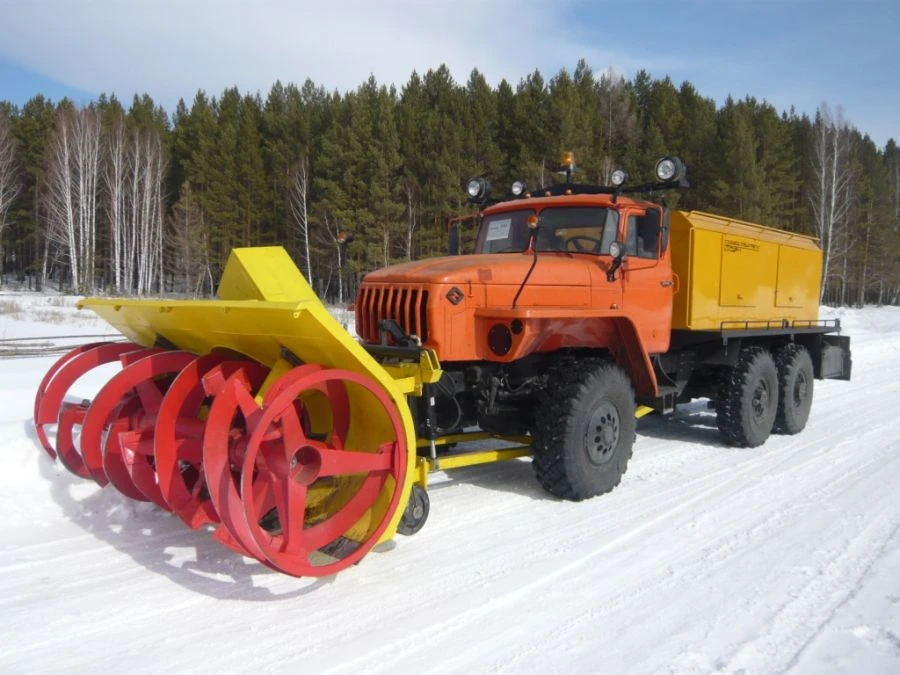 Milling-rotor snowplough SFR-1 model 101-SA-01-06 on chassis URAL 4320-41