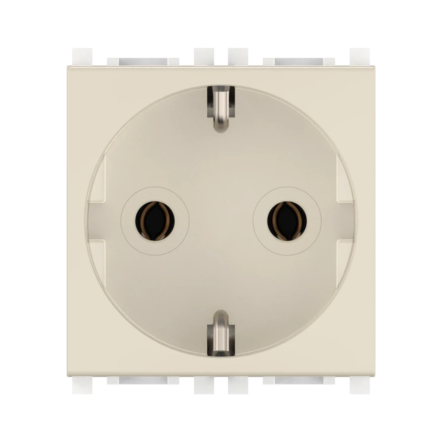 CADUCEUS ALING Experience Flush-mounted socket outlet with earthing without blinds without centre screw 16A, 250V~, 2M, beige, a