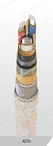 Power cable with aluminium conductors with paper insulation impregnated with viscous or non-flowing composition for voltage of 1