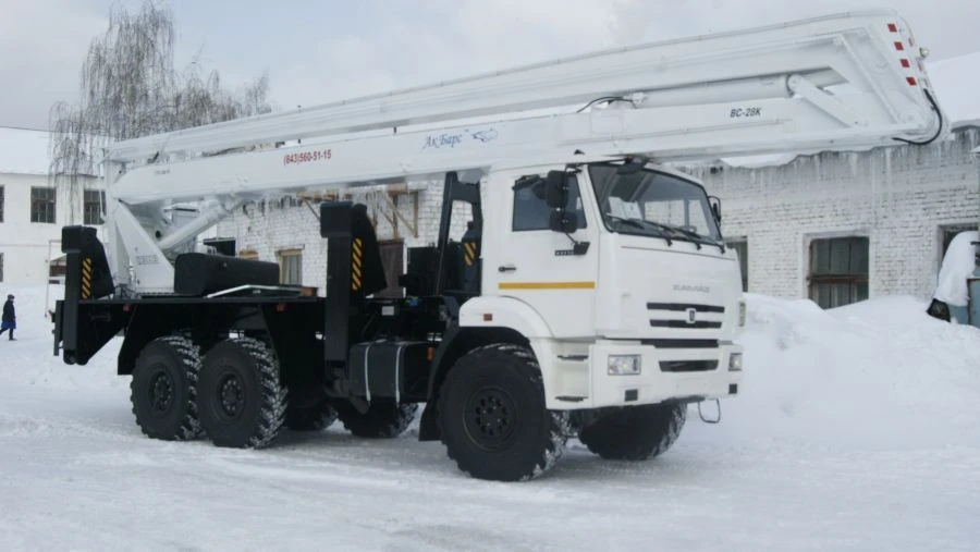Aerial lift model VS-28K on chassis KAMAZ-43118, KAMAZ-5350, KAMAZ-65115