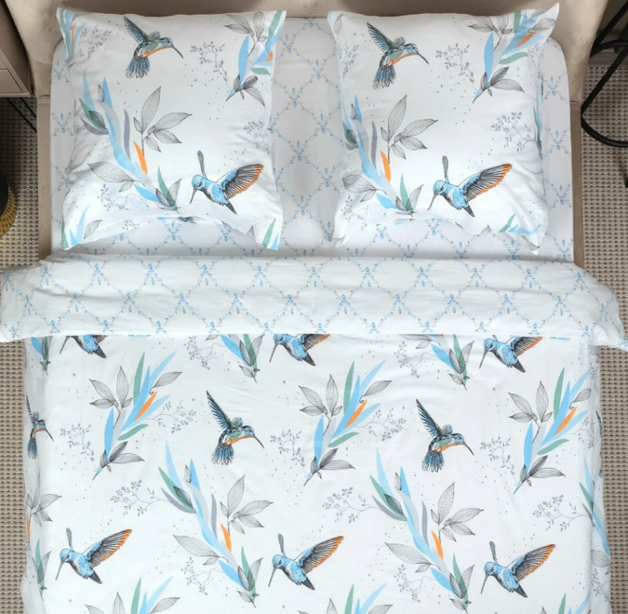 Adult linen garment of "Soft Sleep" TM: pillowcase of printed cotton fabrics