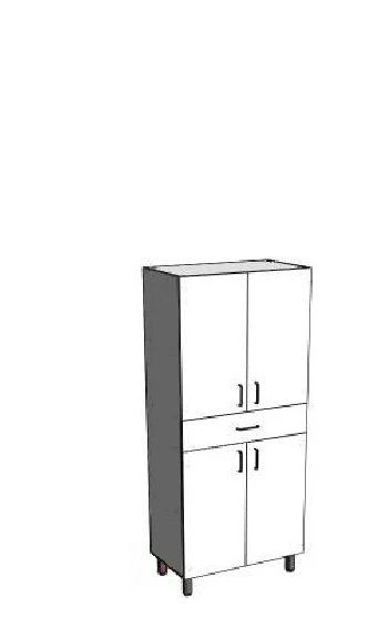 Laboratory cupboard with pull-out drawer