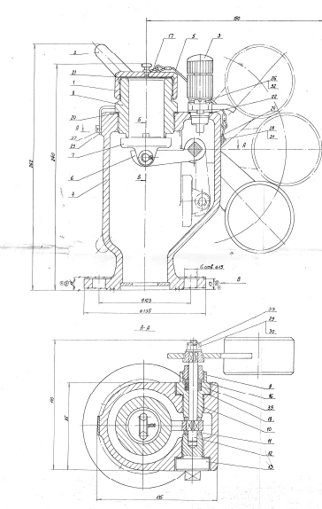 Self-closing valve for measuring pipes bronze DN 50, PN 0,25 MPa ITSHL.491215.002 (528-03.020)