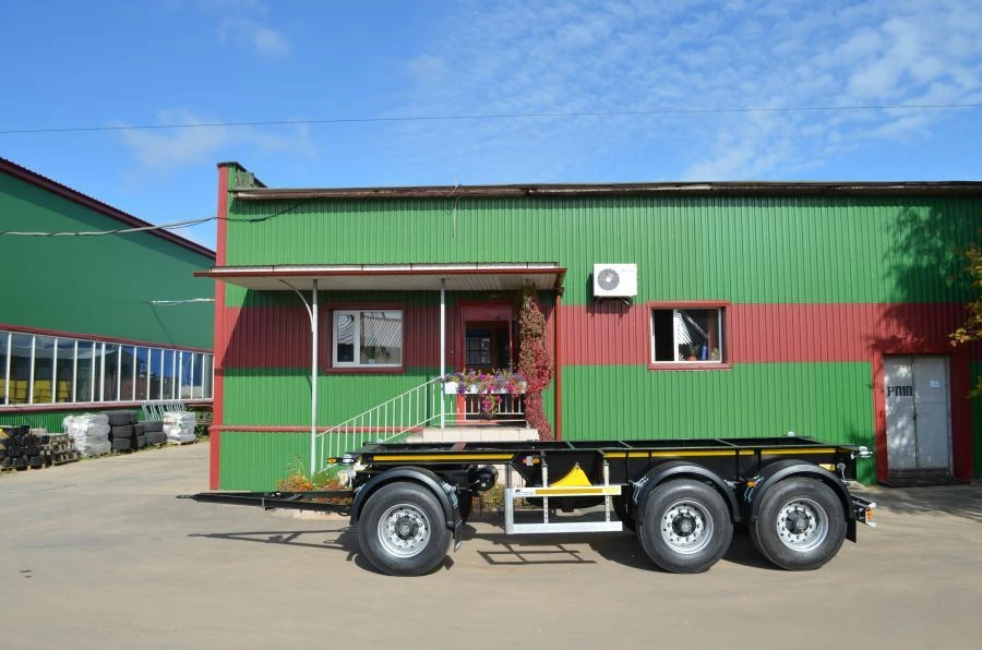 Three-axle container trailer model PR-27 of modification PR-27P with axle unit BPW HSFALM 9010-15 V36 61.68.361.147QS, with tyre