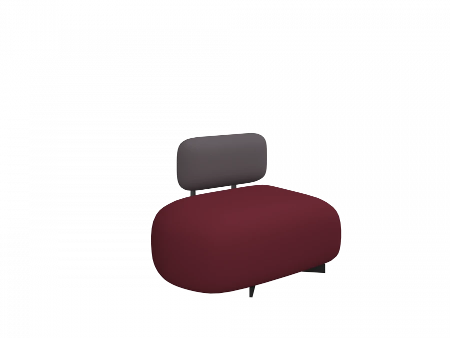 Double pouf with backrest
