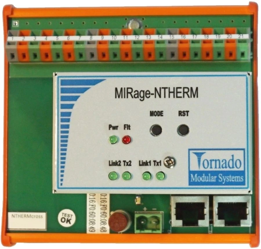 Converting device for thermocouple signals. 8 channels, group galvanic isolation (MIRage-NTHERM)