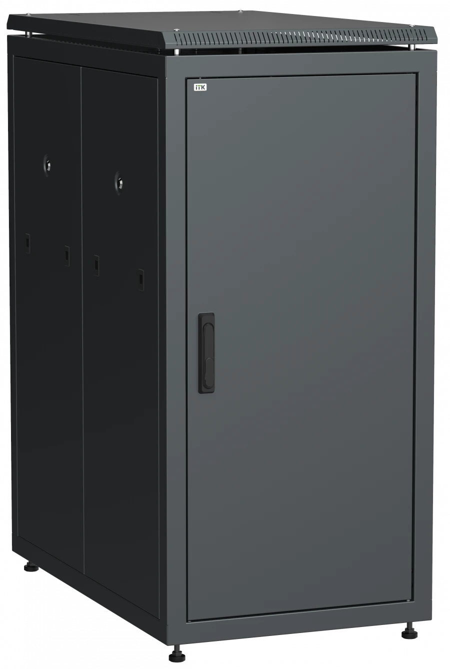 LN05-28U61-M ITK Network cabinet 19" LINEA N 28U 600x1000 mm metal front door black