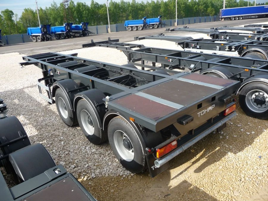 Semi-trailer-container wagon of Tonar 974624 model with axles of TONAR models: 90422, 90424, 90431