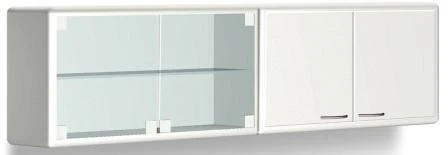 Medical cabinet for storage of dental materials with two glass doors L 031