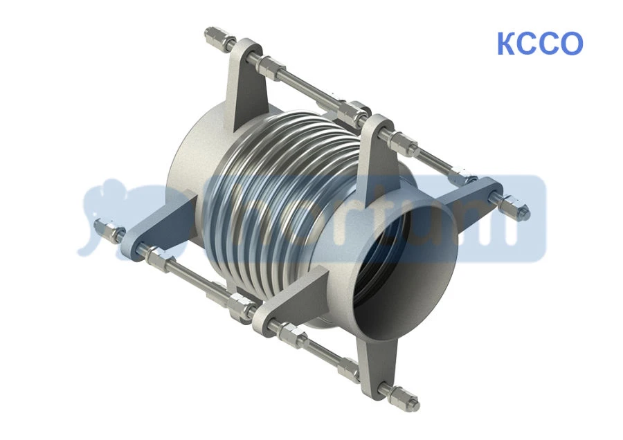 KSSO - bellows shear-axial compensator with couplers for technological pipelines; DN from 65mm to 1200mm; working temperature: 1