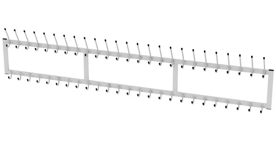 Wall rack for 25 seats 2600x100x520mm (WxHxH)