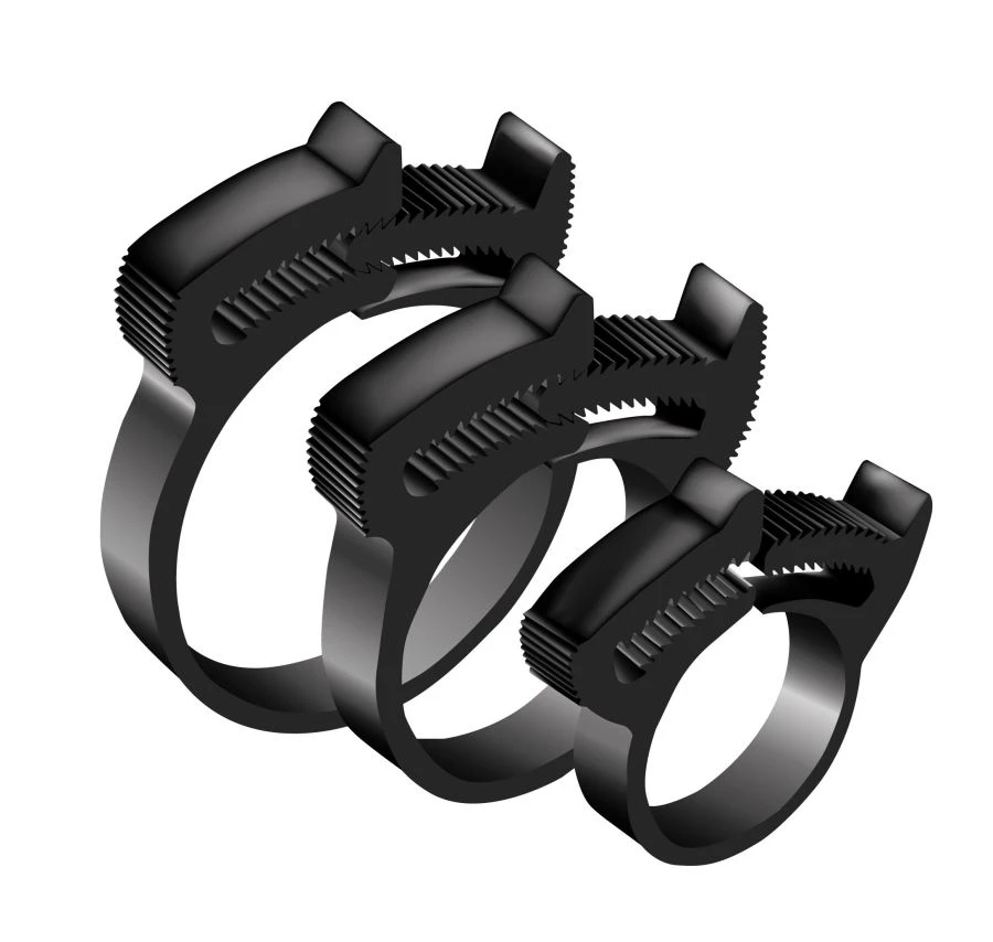 Plastic power clamp for connecting round elements (Clip-Track, Clip-Track) 83-78 (PA66) placer in transport cr.