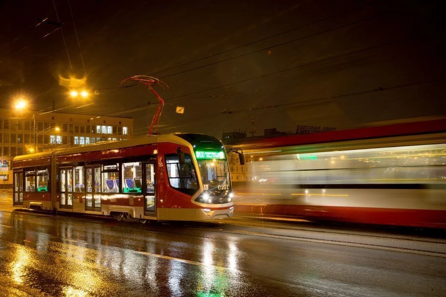 Tramway car of model 71-923M "Bogatyr-M"