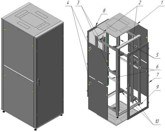 Telecommunication cabinet ??-?-47U-800?2300?1000-??