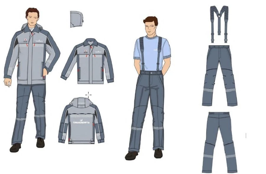 Men's sets for ITR (jacket, trousers) special for the employees of the organisations of the Transneft system for protection agai