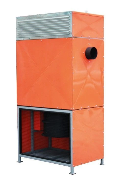Heat exchanger (air heater) of vertical arrangement with distribution plenum of NORDMATIC, VT-P series, capacity 700 kW