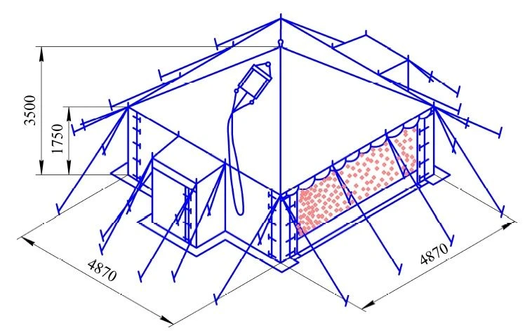 Unified sanitary-technical tent UST-56