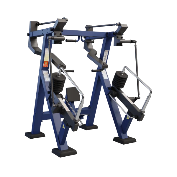 Angled overhead press in sitting position with variable load