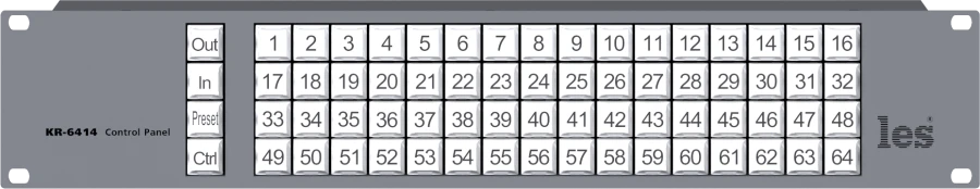 KR-6414 - 68-button control panel for matrix switches.