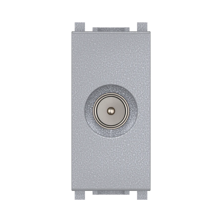 CADUCEUS ALING Experience Flush-mounted aerial TV feed-through socket M/F, 1M, silver, ref. 74264.S