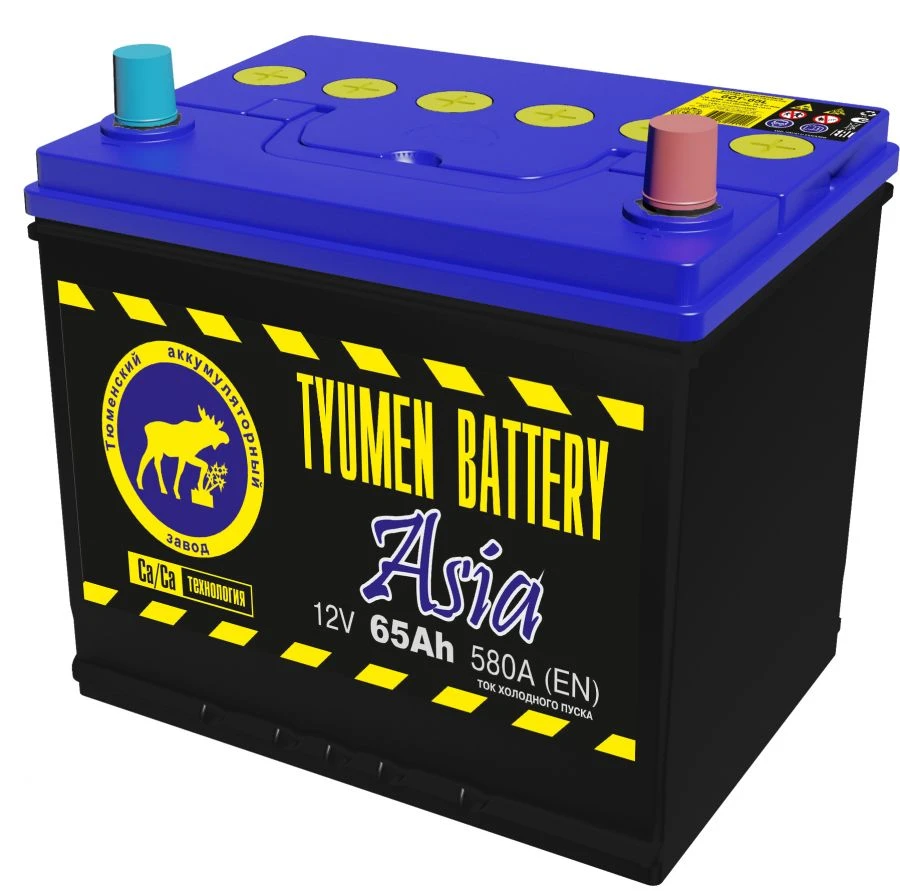 Accumulator lead starter battery TYUMEN BATTERY 6ST-65LR ASIA