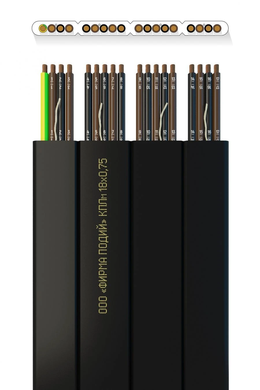Elevator flat frost-resistant cable KPLm 18õ0,75