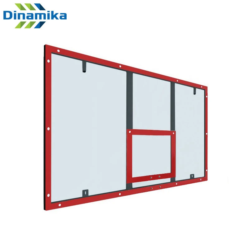 Basketball game shield made of monolithic polycarbonate (on a frame)