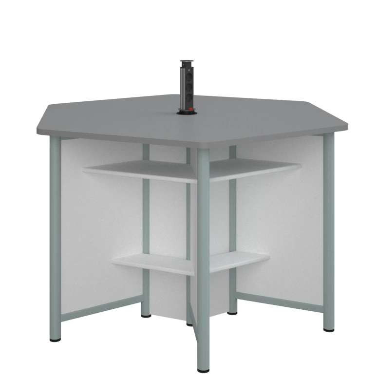 Table with physical shelves