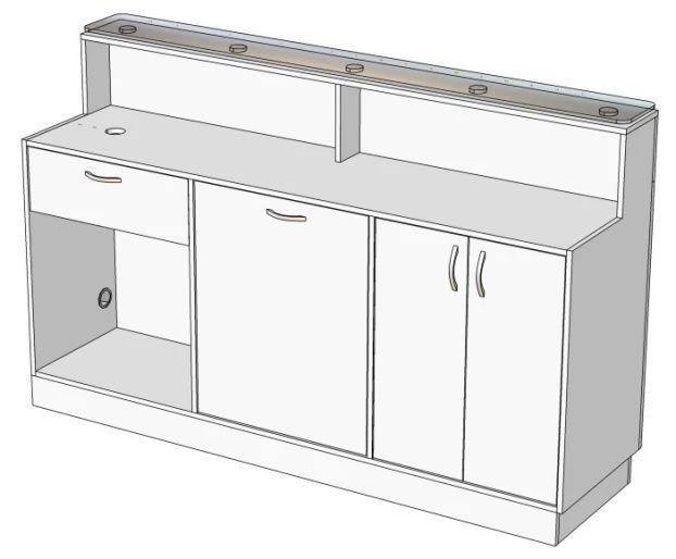 Reception desk Model: SR-1 of "Edelwood" trade mark