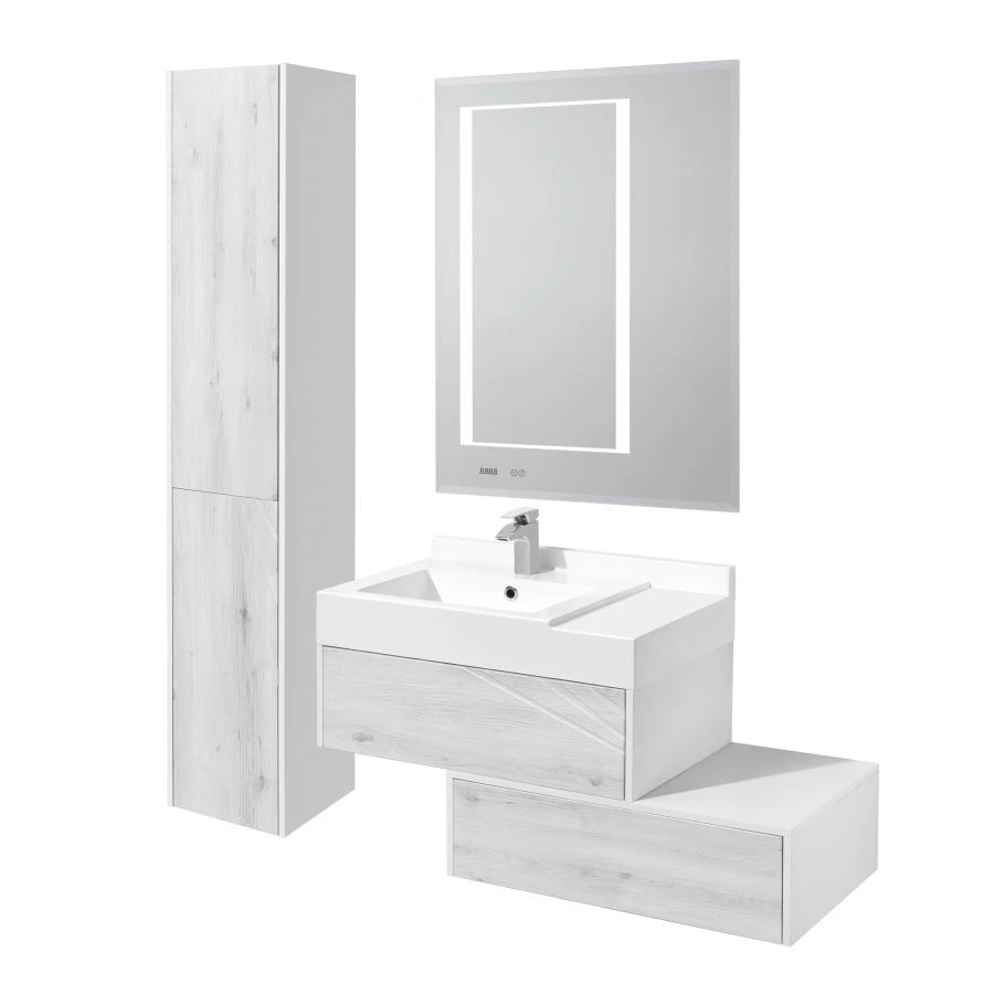 Cabinet under sink Aquaton Sakura 80 alder navarra, white gloss 1A236401SKW801.A236.4.01S.KW8.0