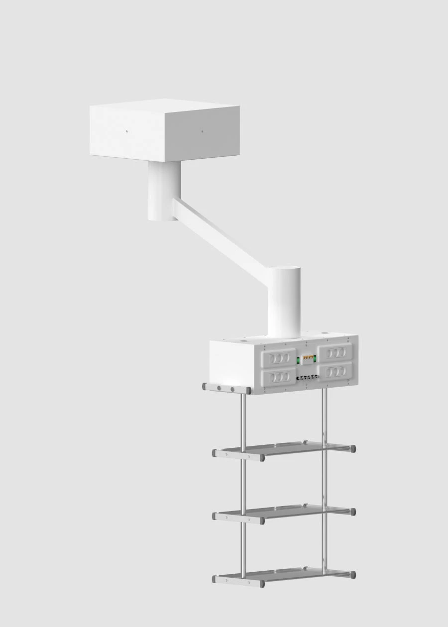 Medical consoles KR-01 with accessories, version variant: ceiling KR-01 (KPO M02)