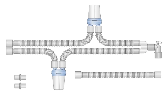 Respiratory devices for joint use with anaesthetic and resuscitation equipment, version: p