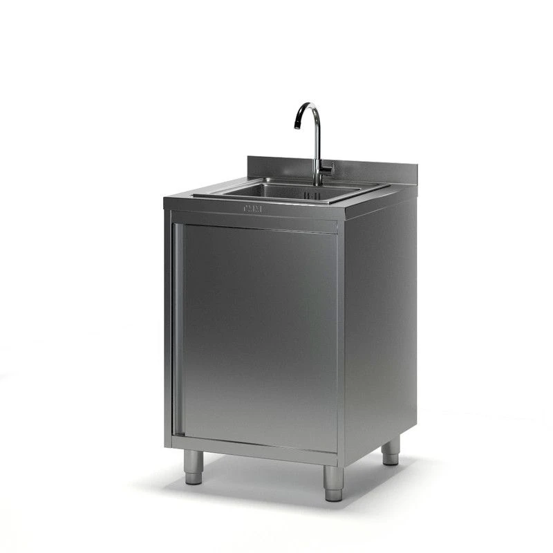 Sink-bench TM-2 with stainless and galvanised steel edge