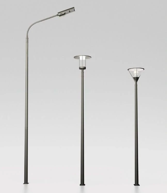 Round conical steel lighting support