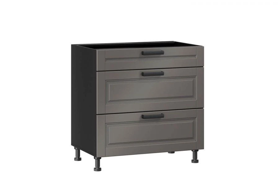 Type 4 LD.270200.000 Kitchen cabinet 800 with 3 drawers cabinet LUX (5) (Black )