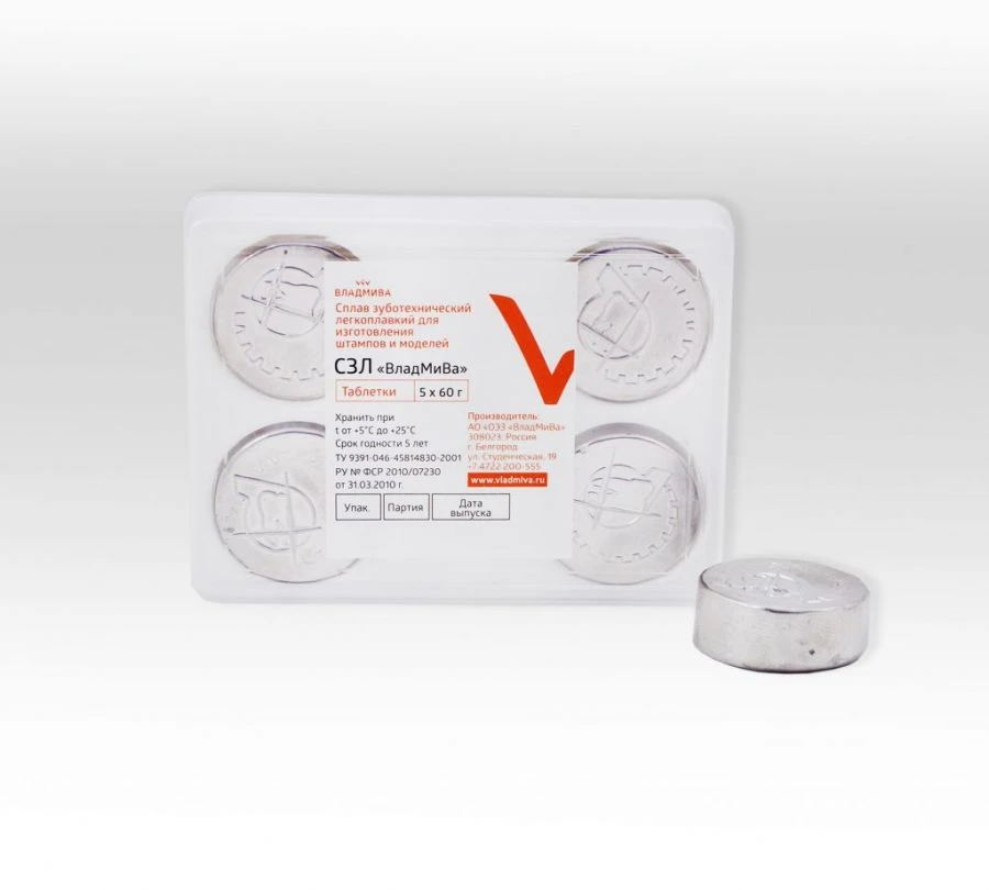 Fusible dental alloy for production of dies and models SZL "VladMiVa".