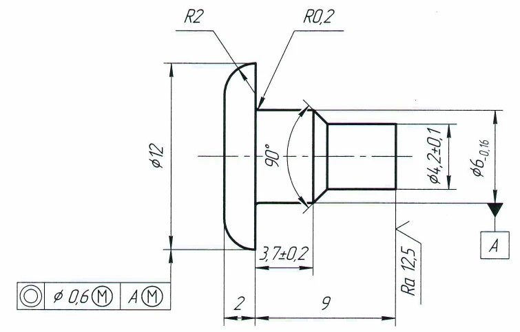 Flat-round head rivet 704.AC.116