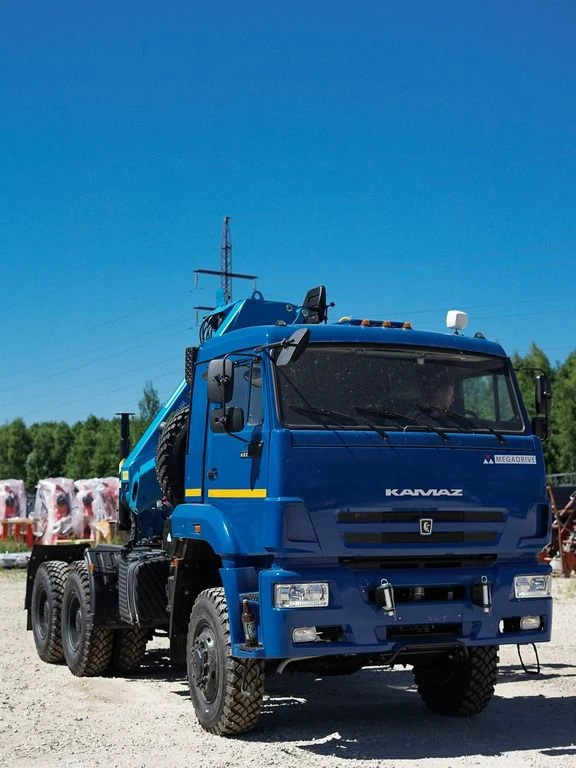 Special purpose vehicle with KMA type hydraulic loading crane on the basis of KAMAZ 53504 and its modifications 51K12N-U9