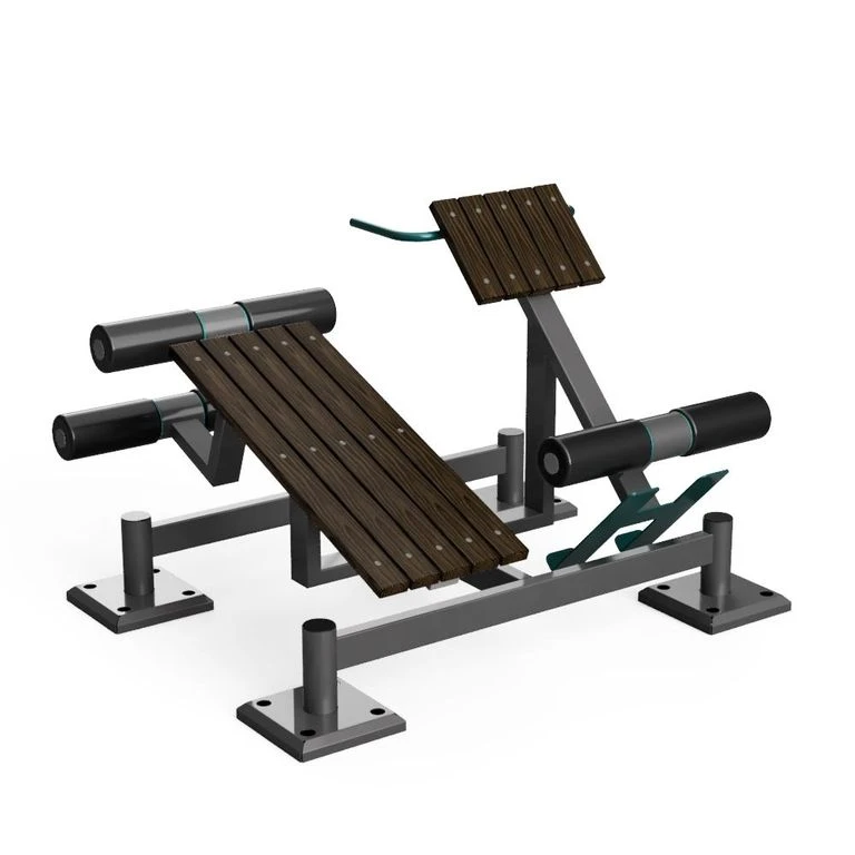 Outdoor dual training machine for back extensors and gluteus maximus muscles MS-1-MS764.07