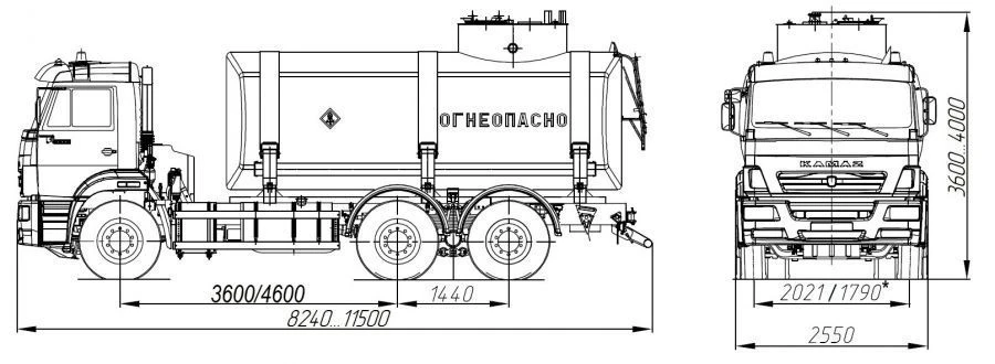Oilfield tank truck ACN 4680A5-10 on chassis KAMAZ 6520-53, 6520-54, 6520-B5