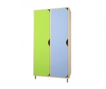 Children's wooden wardrobe for clothes 2-section Art. 00020
