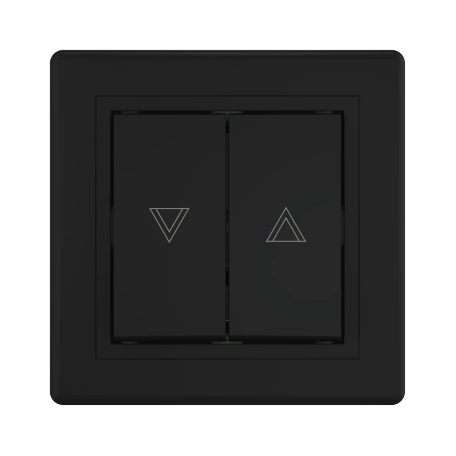 CADUCEUS ALING PRESTIGE Flush-mounted push-button switch for roller blinds 10A, 250V~, black (soft touch), article no. 6075.E